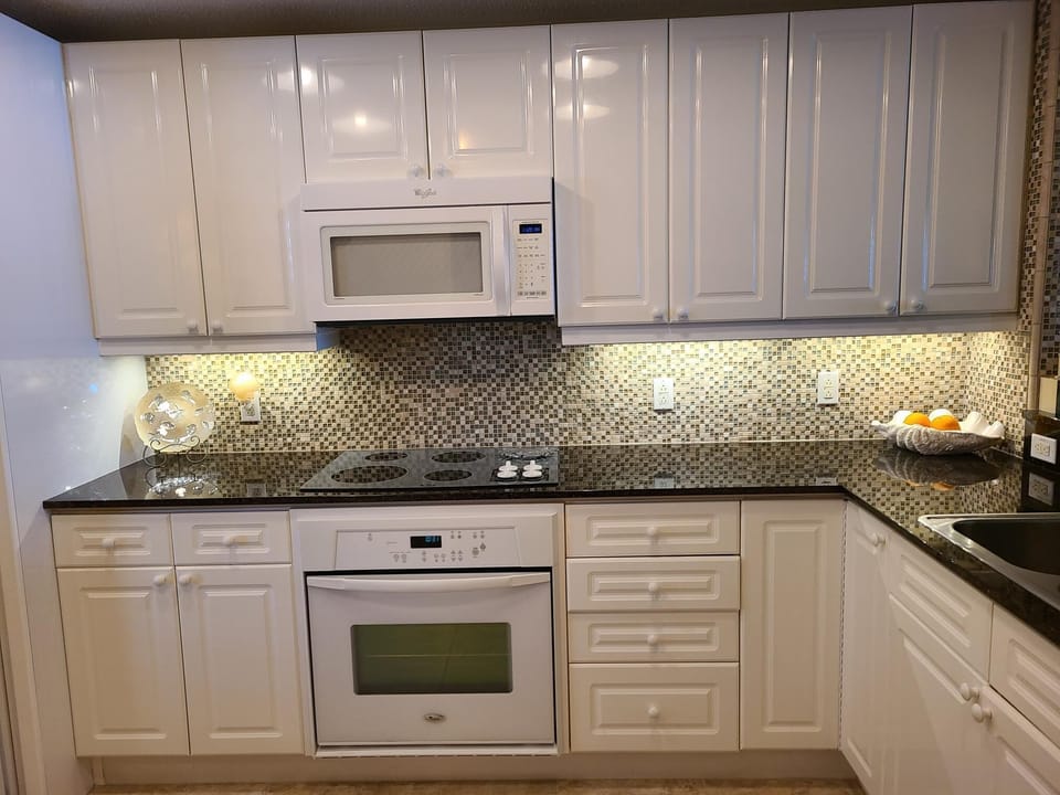 Well stocked kitchen.
