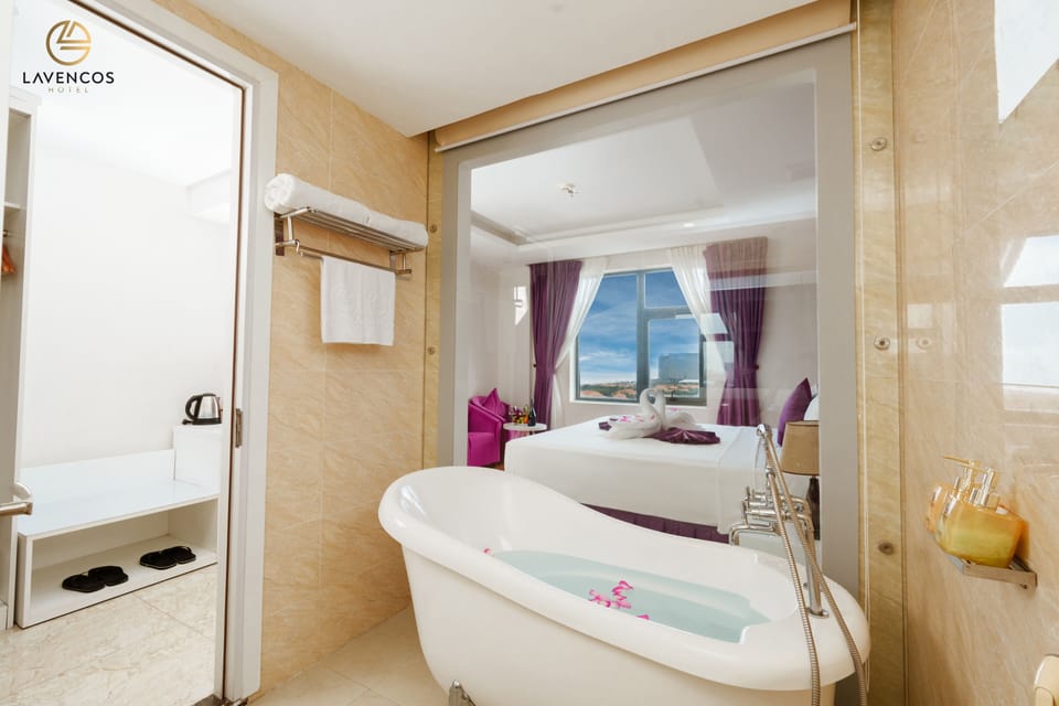 Romantic Double Room | Bathroom | Rainfall showerhead, designer toiletries, hair dryer, slippers