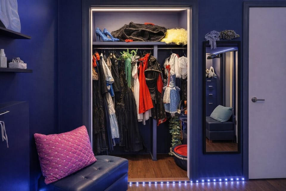 A colorful and playful dressing area for kids adding a fun touch to the experience.
