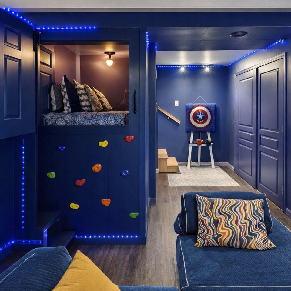 A playful and colorful kids’ sleeping area designed for fun and creativity.