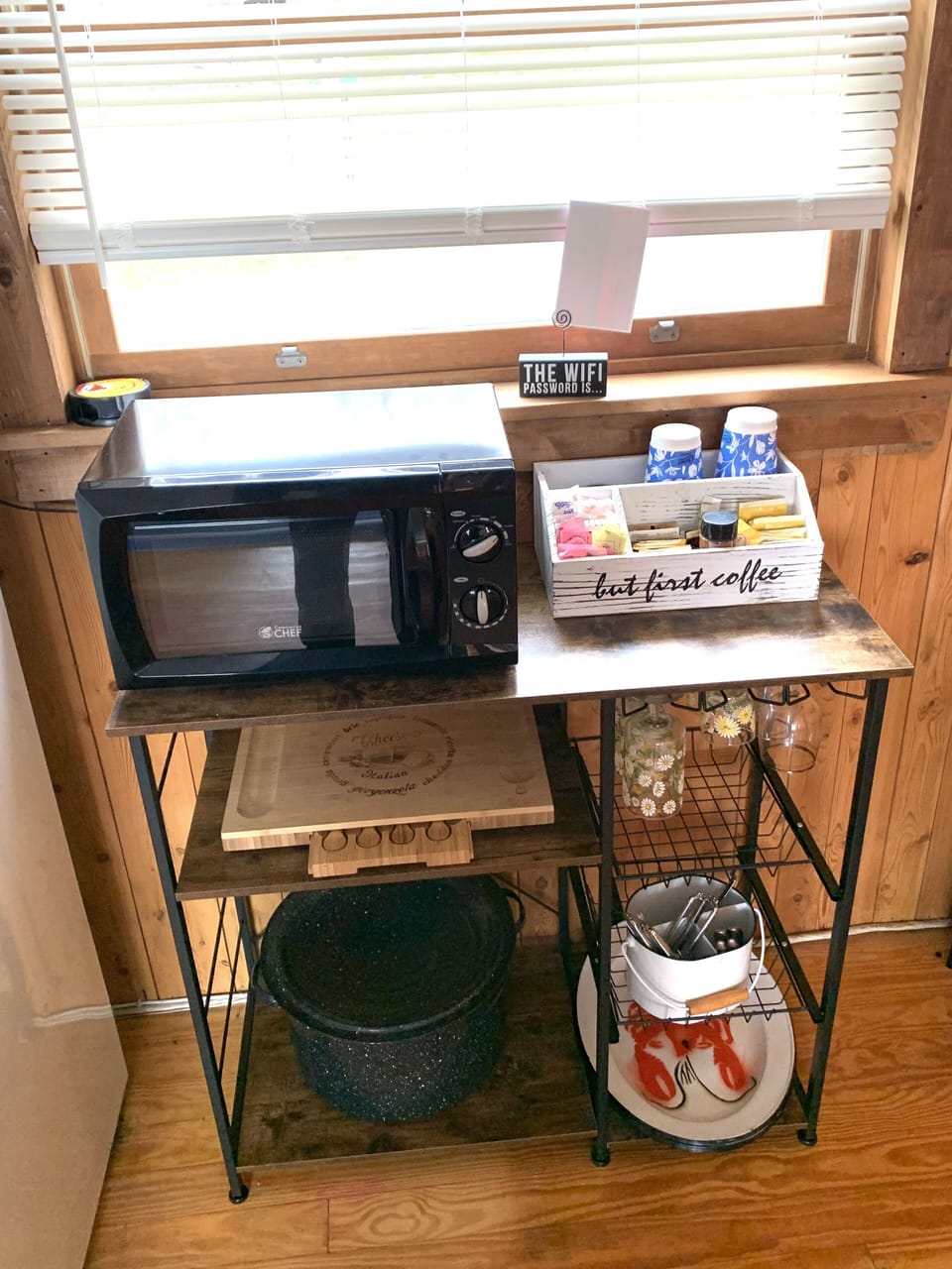 Coffee station & lobster pot, crackers, pickers, platters, clam knives, etc... 