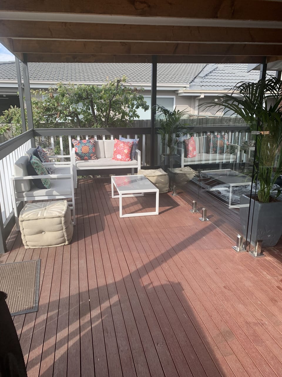 Outdoor lounge area.