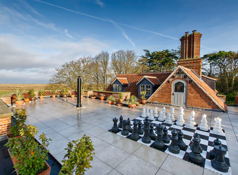 The Ballroom, Blakeney: Roof terrace with outdoor chess