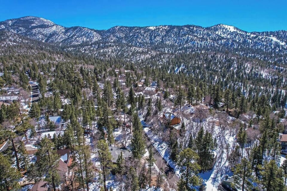 Aerial photo with mountain views