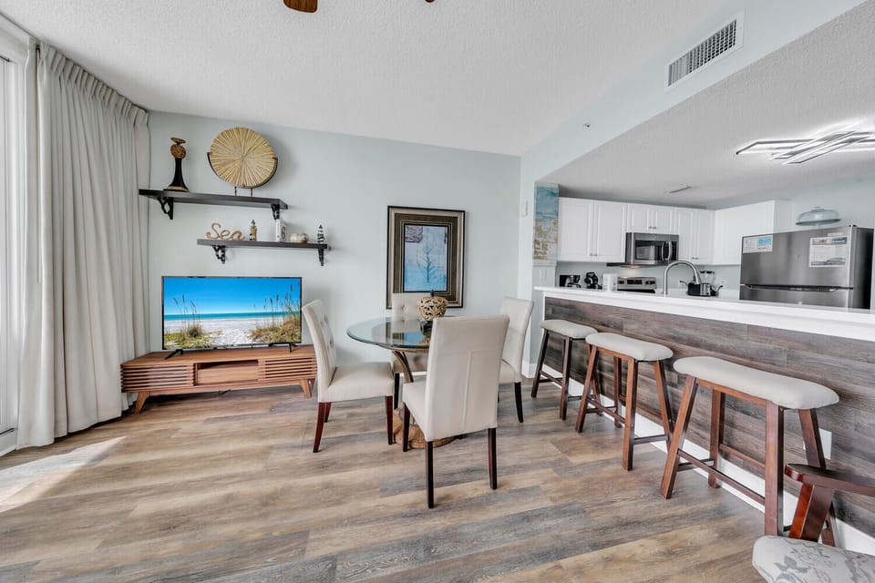 Enjoy a movie on the flat screen tV