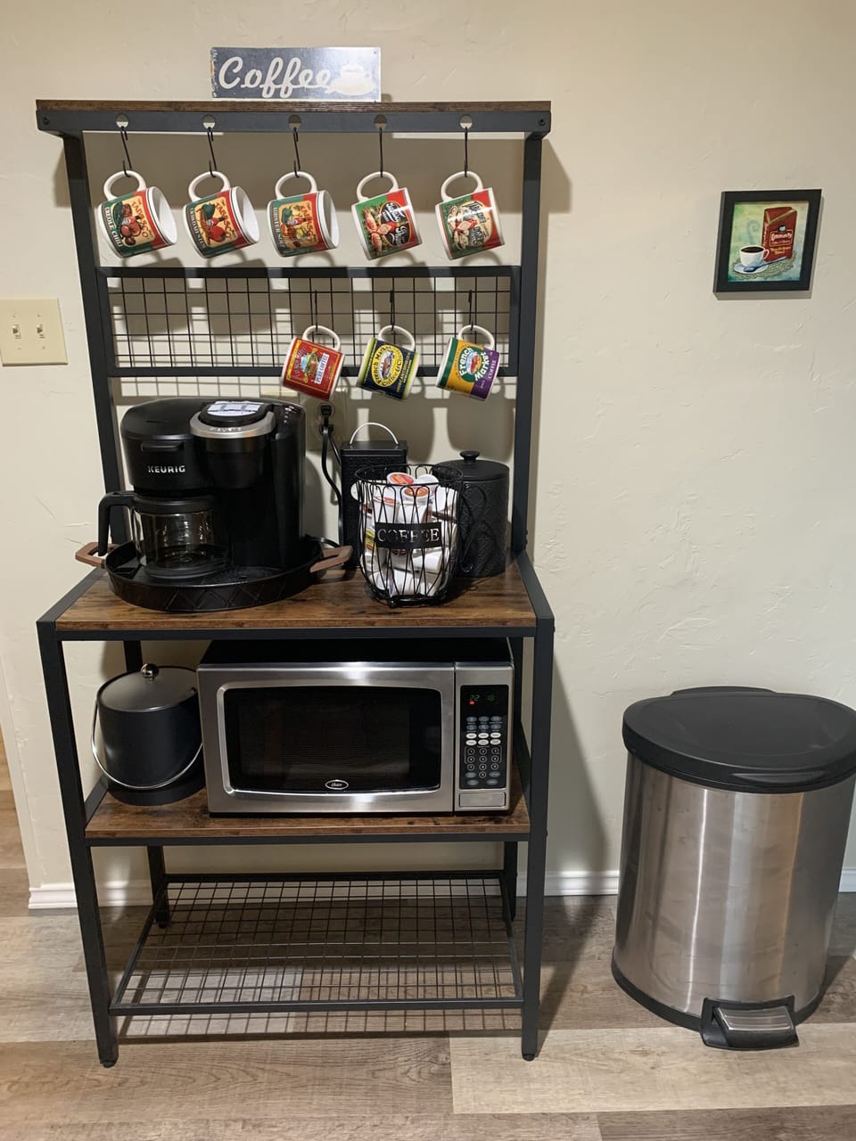 Coffee bar upstairs in kitchen