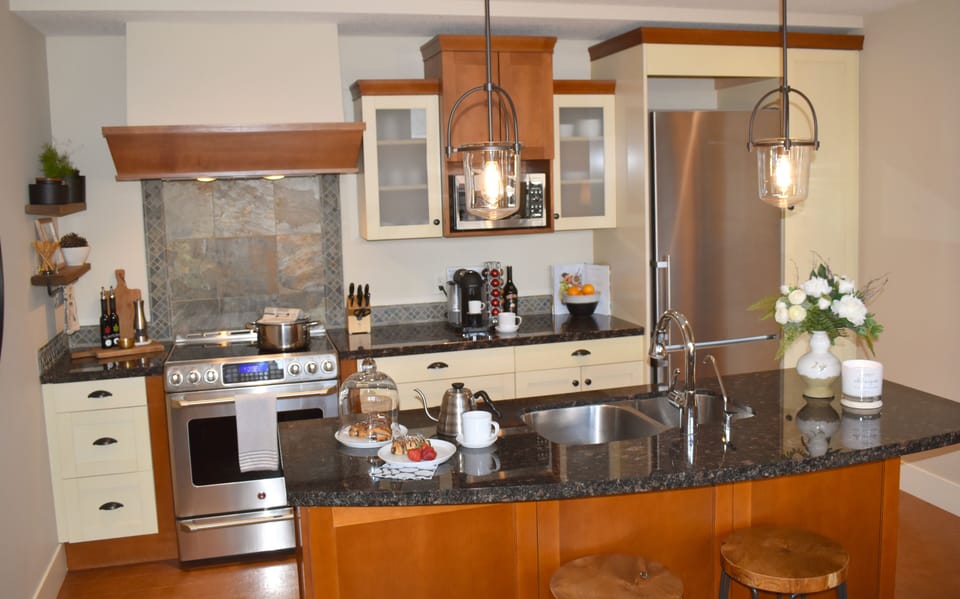 Gourmet kitchen to stay in and create a home cooked meal.