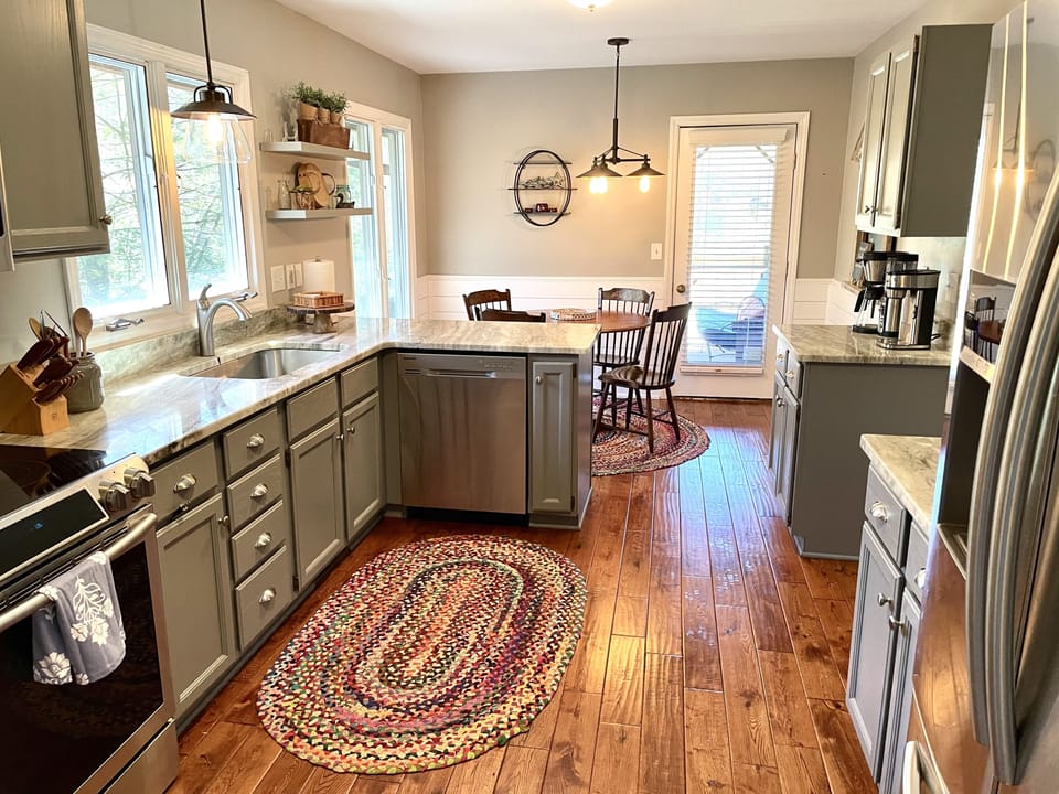 Large eat in kitchen fully equipped and supplied for your cooking needs 