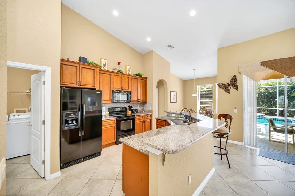 Large open kitchen with plenty of prep space.