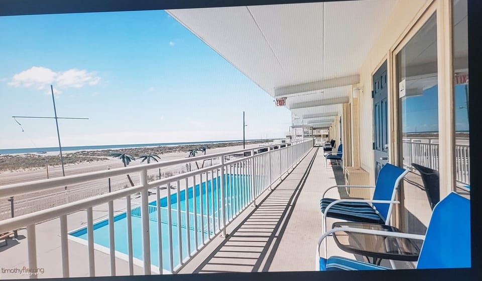 What a great view from your porch - Enjoy sunrises and watch the dolphins..