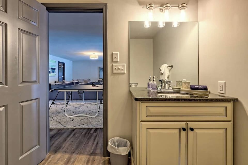 Upstairs bathroom vanity. 