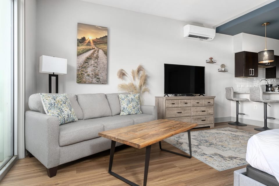 Bright, open living room with modern comfort and style