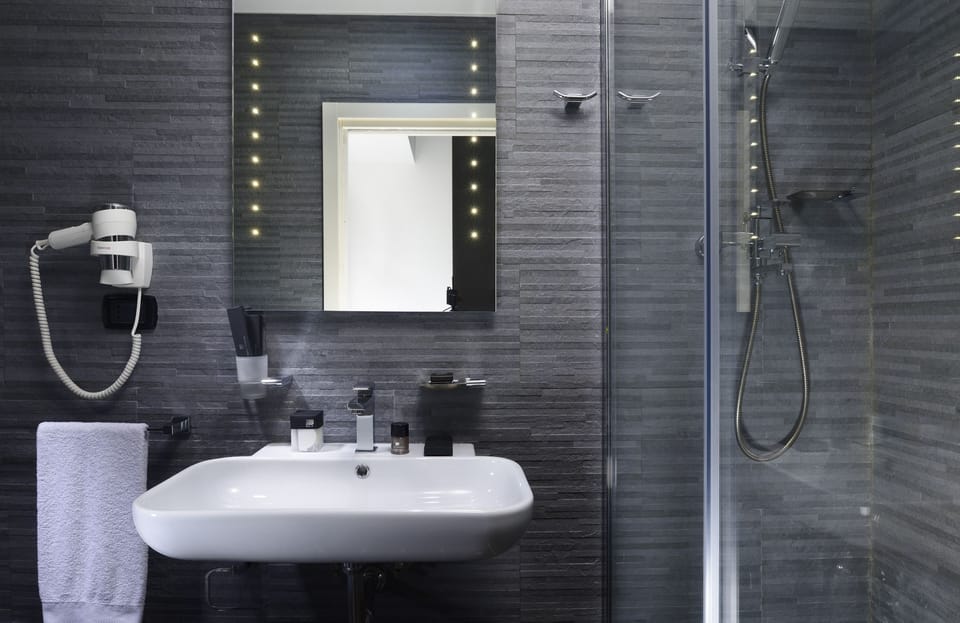 Free toiletries, hair dryer, bidet, towels