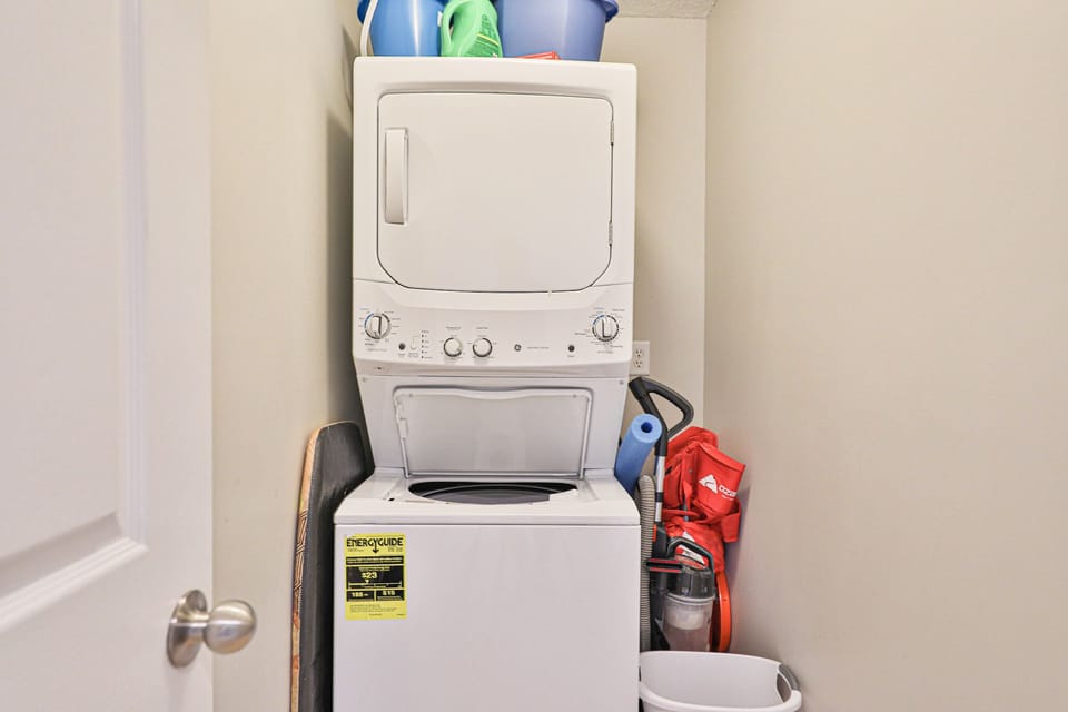 Washer and dryer in unit.