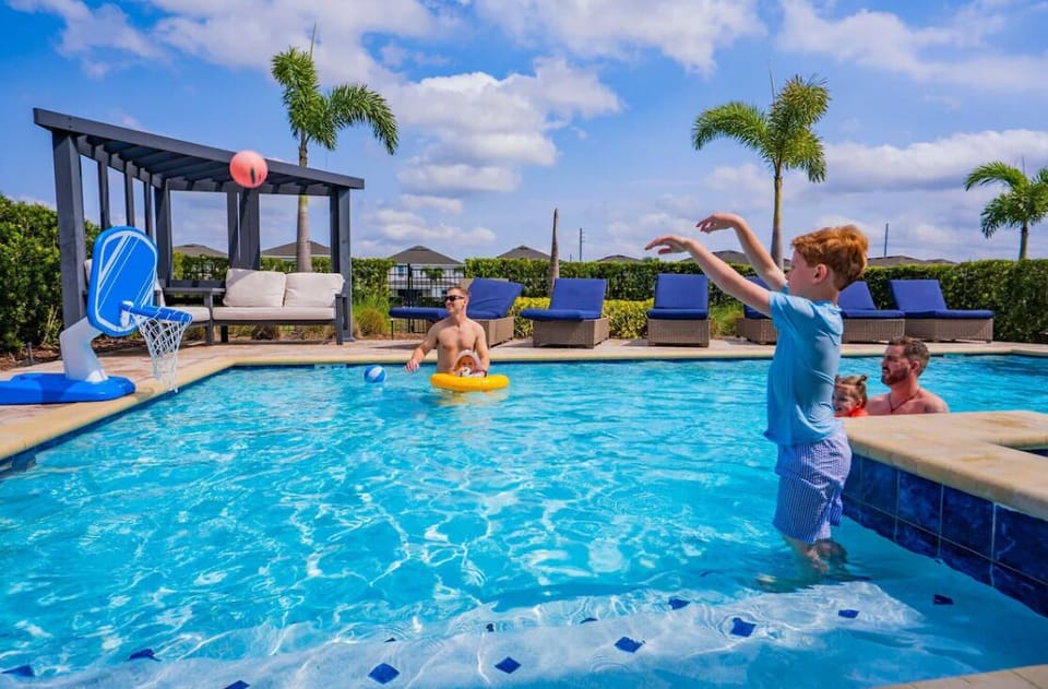Shoot some hoops and splash the afternoon away in your private screened pool.