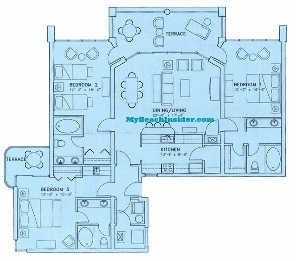 Condo, Multiple Beds, Ocean View (Long Beach Resort 2-901) | Floor plan