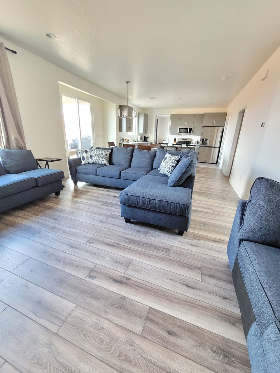 View from the family room towards the kitchen