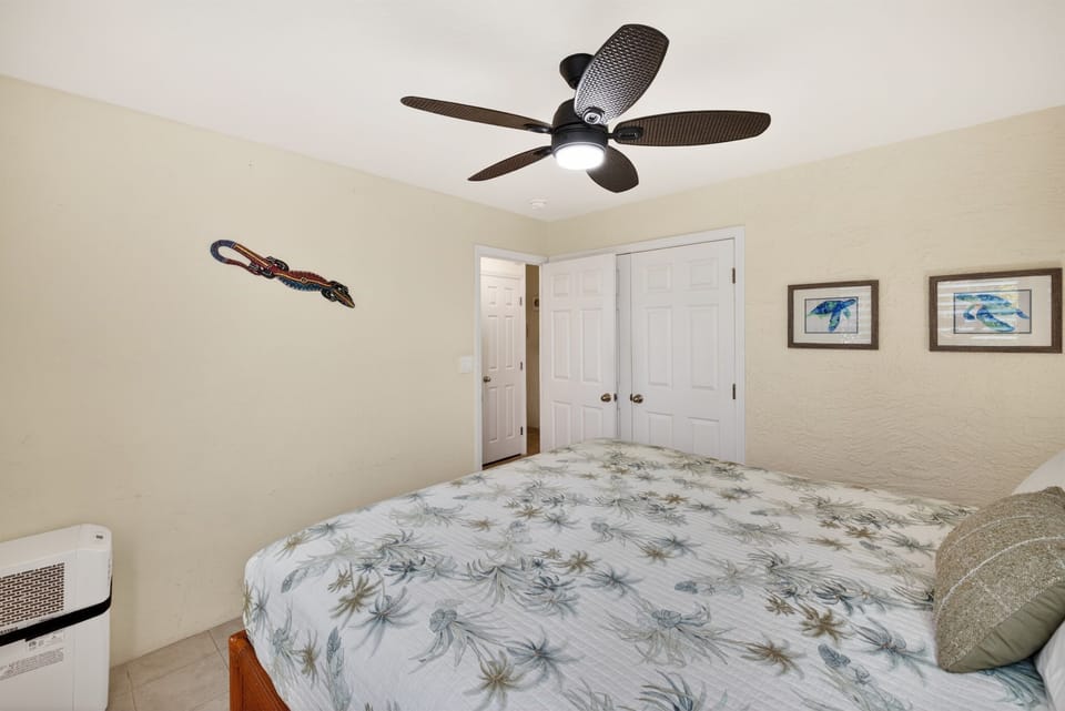 Rest easy on a California King bed with A/C—designed for deep, comfortable sleep in a peaceful setting.