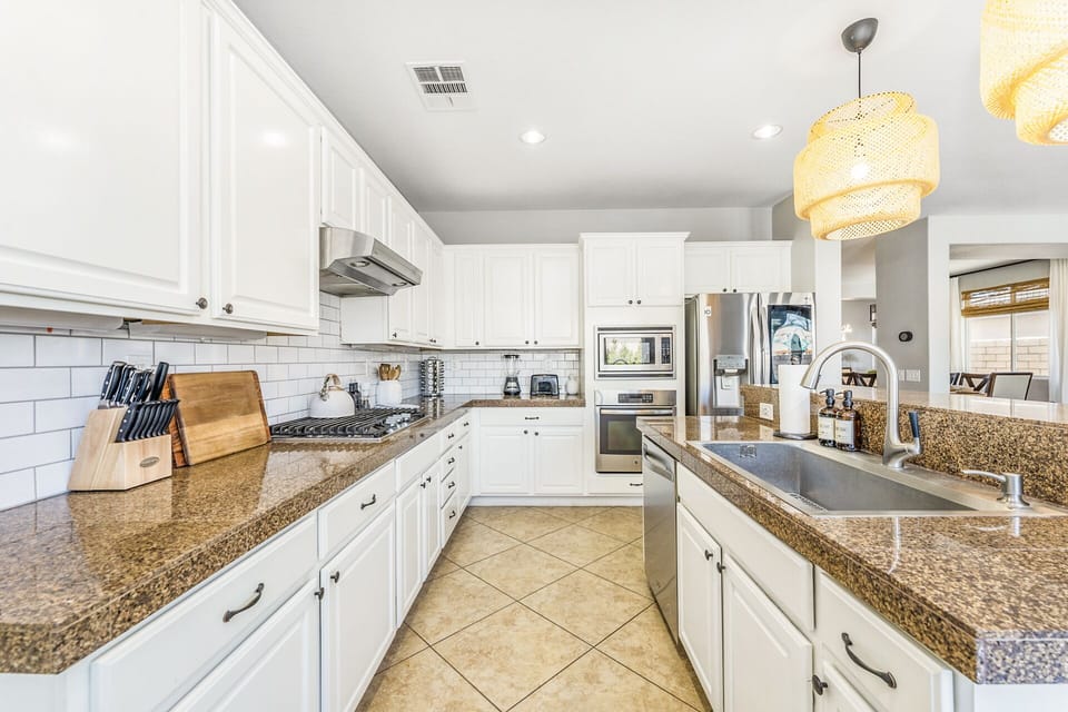 Fully equipped kitchen for your culinary needs, large pots and pans