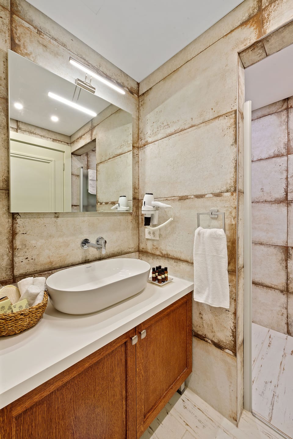 Luxury Suite, 1 King Bed with Sofa bed | Bathroom | Shower, rainfall showerhead, hair dryer, bathrobes