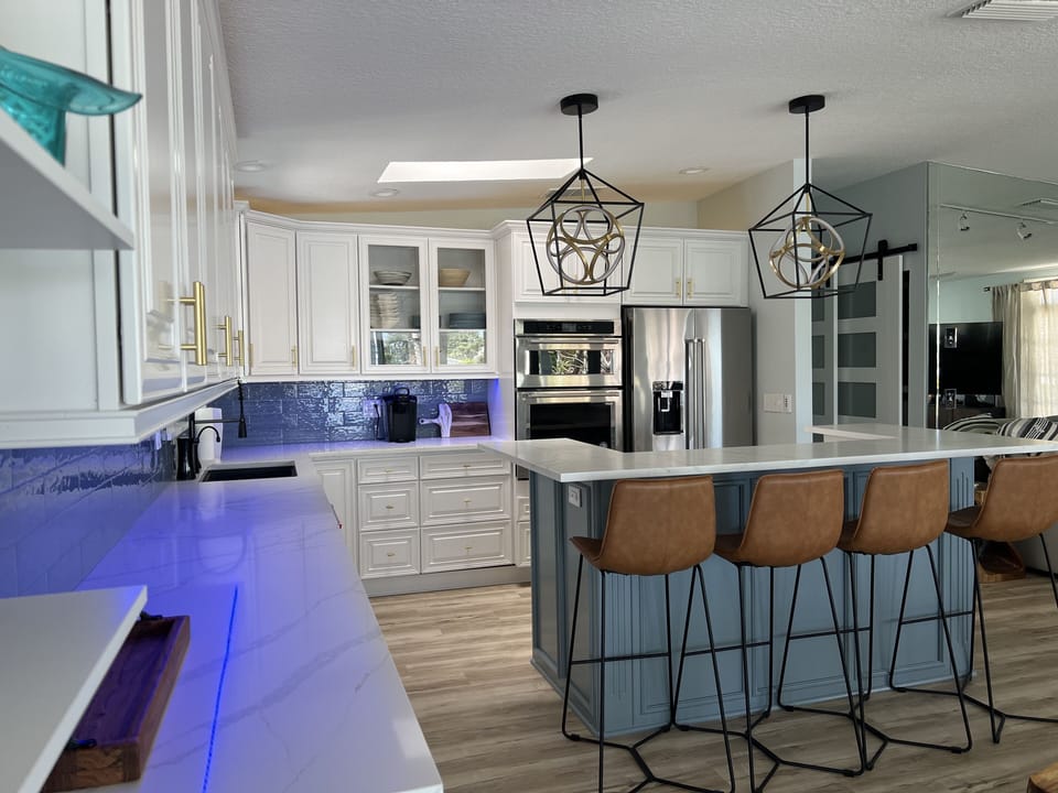 Fully renovated kitchen with island