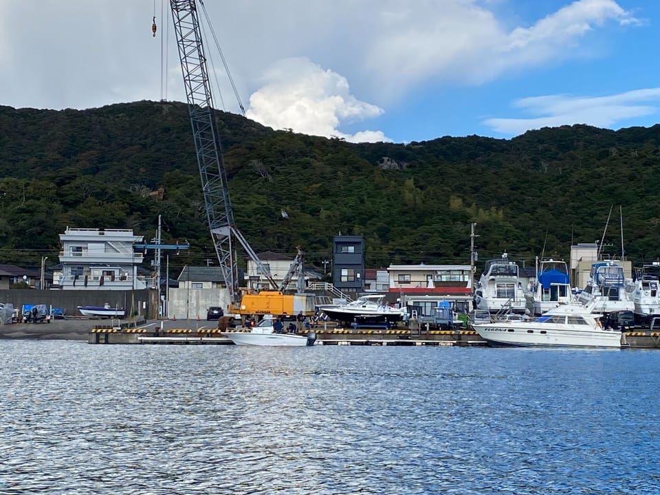 View of the house from the sea (red building)