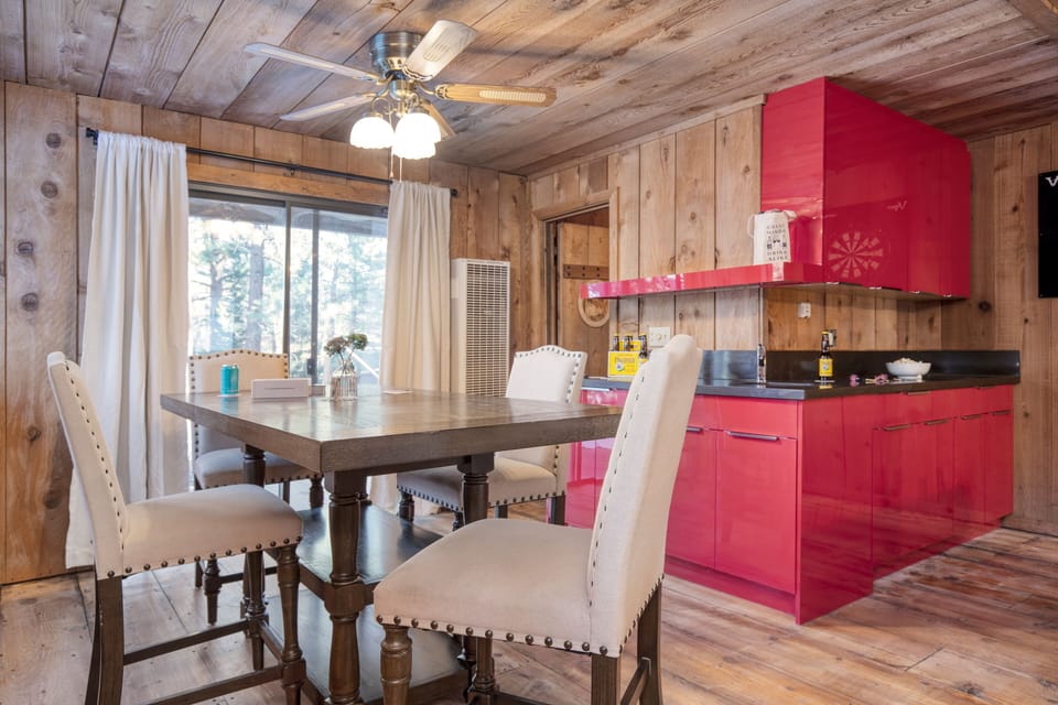 Kitchenette in the casita with dining area.