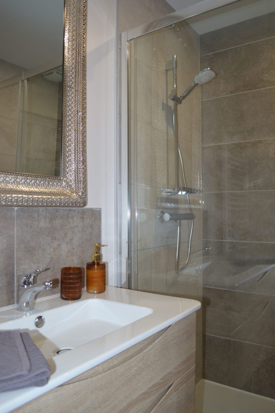Comfort Room | Bathroom | Shower, hair dryer, towels, toilet paper