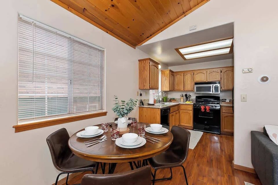 Dining table seating 4 comfortably 