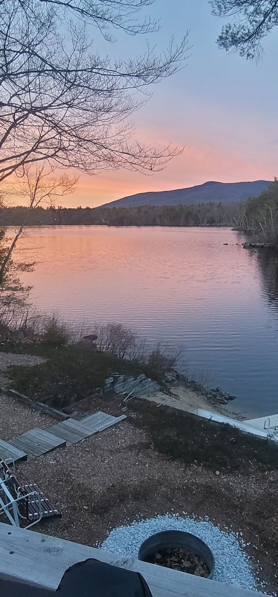 sunset over the osipee mountains 