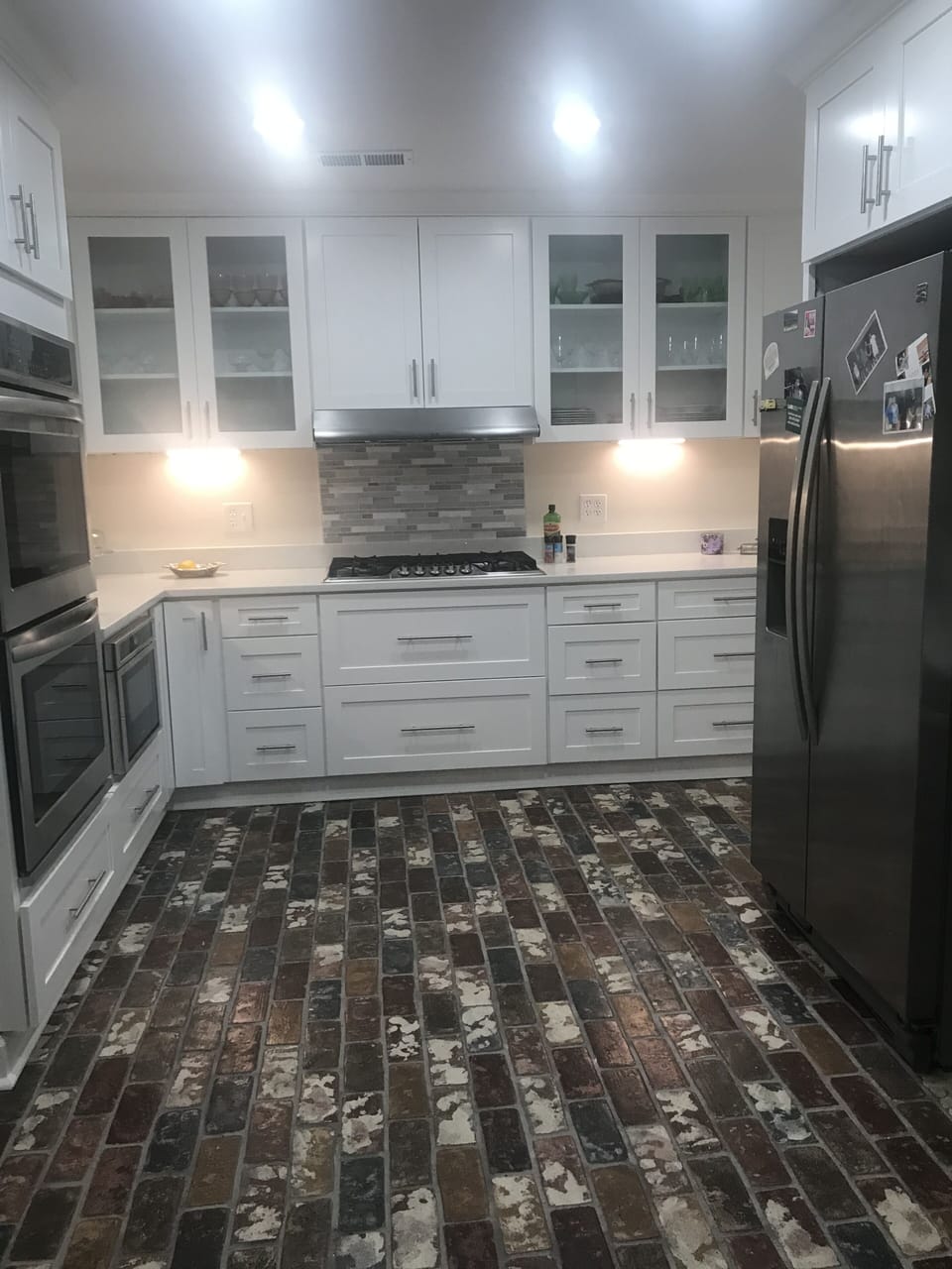 Kitchen stove top and double oven