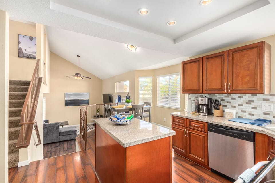Kitchen and dining area overlooking living area 2 
