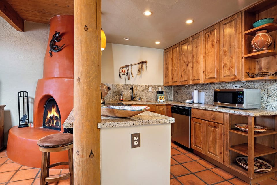 Kitchen / Kiva Fireplace
