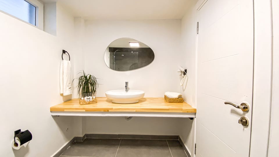 Design Suite | Bathroom | Shower, rainfall showerhead, free toiletries, hair dryer