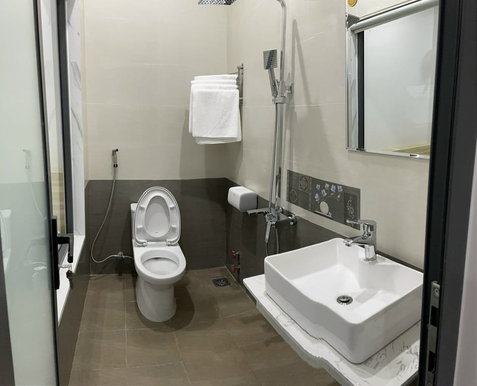 Free toiletries, hair dryer, bidet, towels