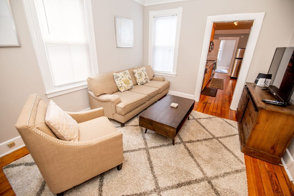 Living room with pullout sleeper couch
