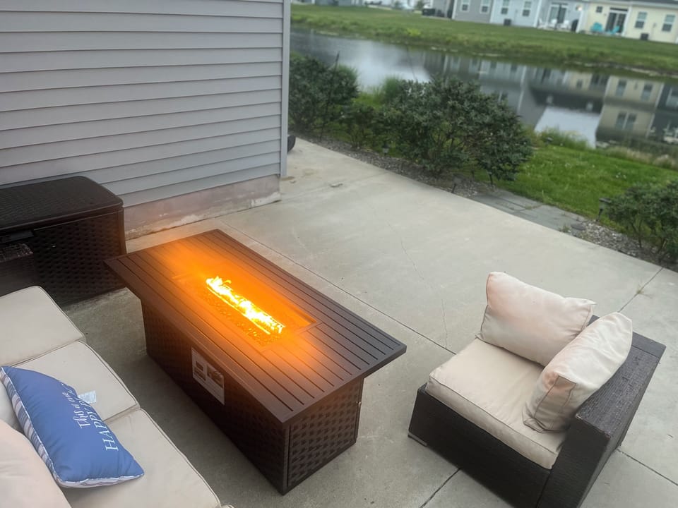 Fire pit on the patio which is perfect to end the night