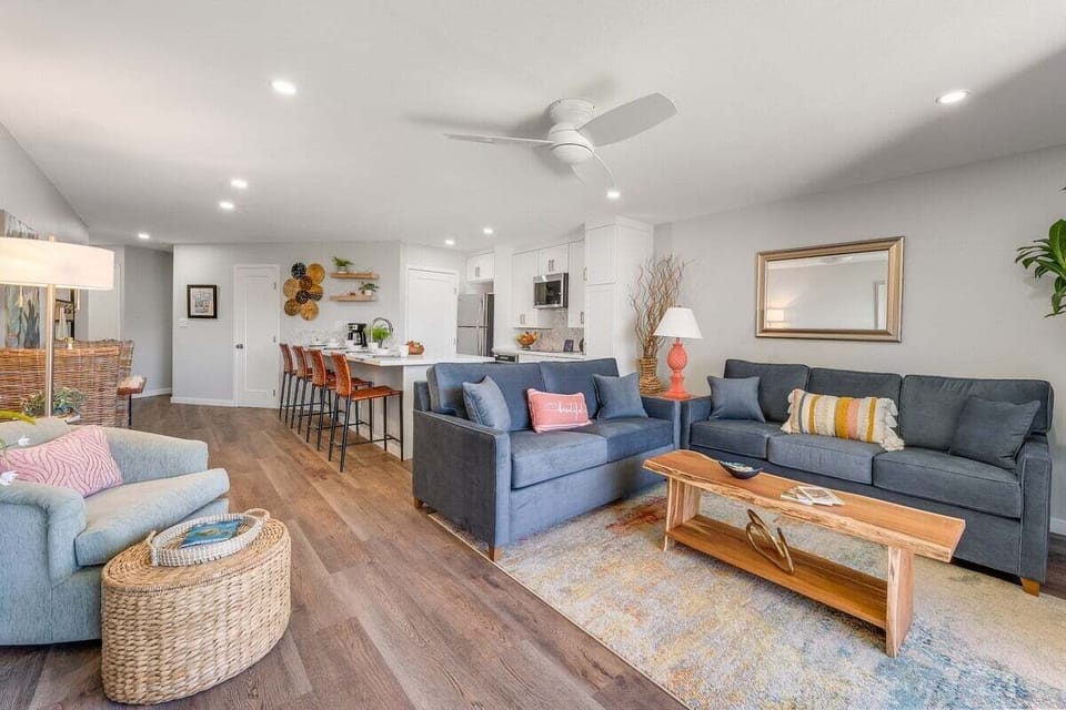 Cozy lounge area with a sleeper sofa—perfect for extra guests