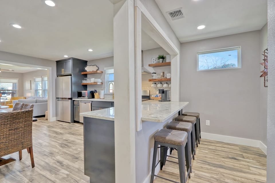 Bar seating for four.