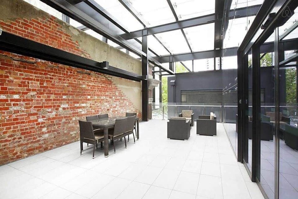 A pool-side area.