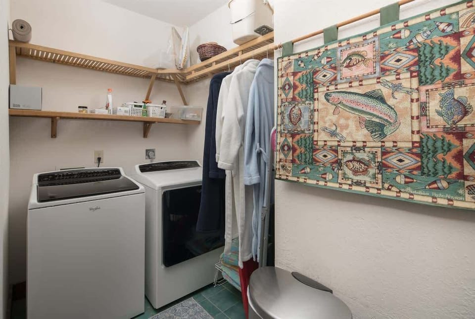 A full-size washer/dryer & comfy robes