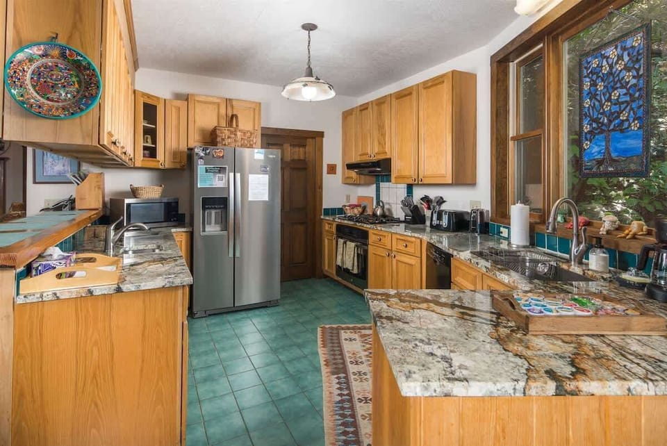 Appliances and counterspace to cook a full meal.