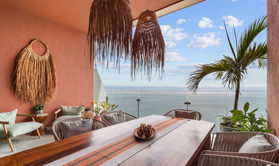 Large private balcony with ocean views of the entire bay