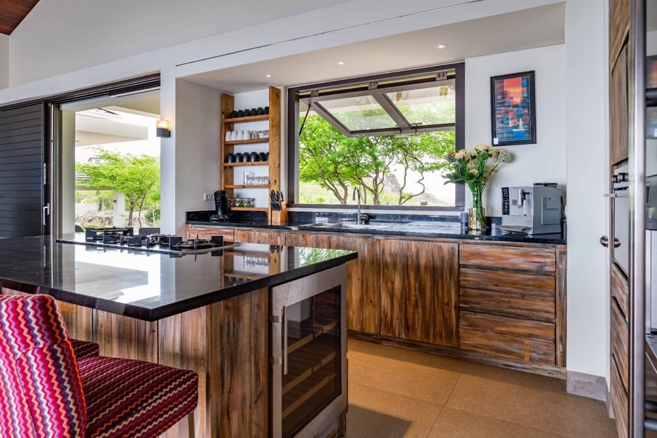 Kitchen with custom driftwood cabinets