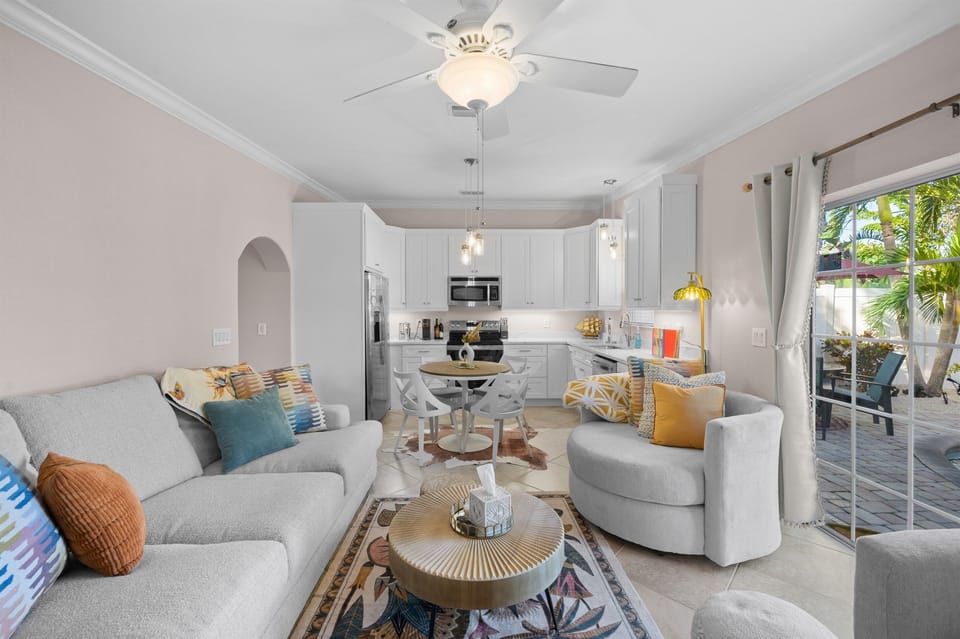 Open living and dining space