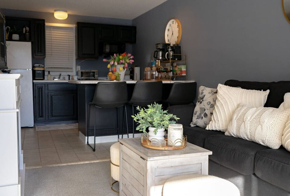 Fully equipped kitchen space with bright, welcoming design.
