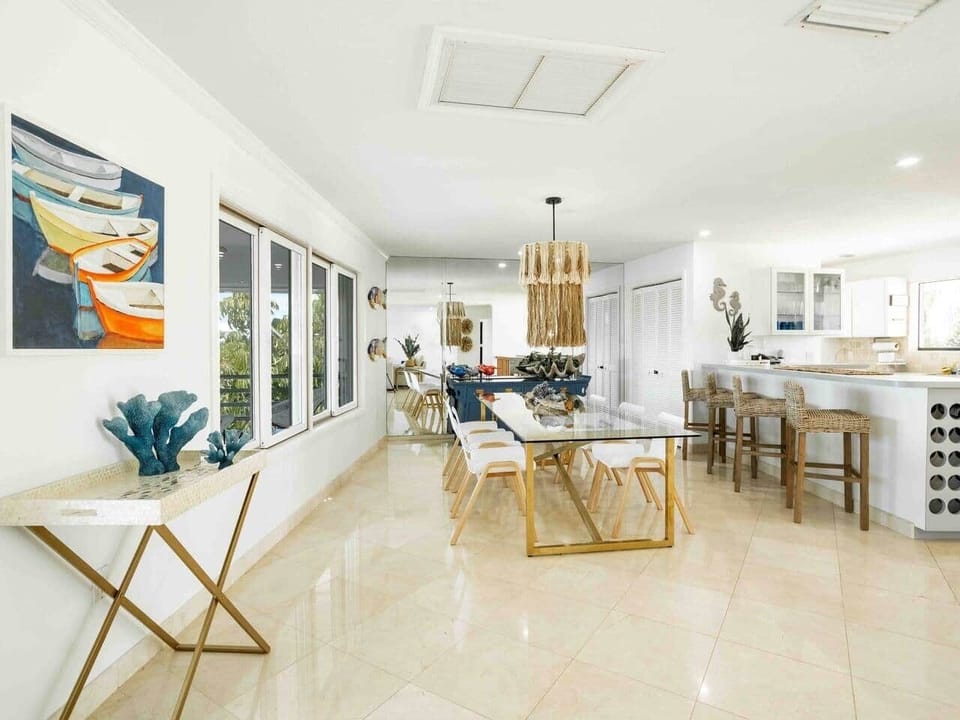 Dining room and kitchen counter