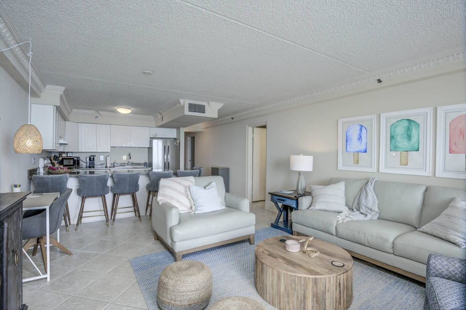 Living area and Adjoining Kitchen