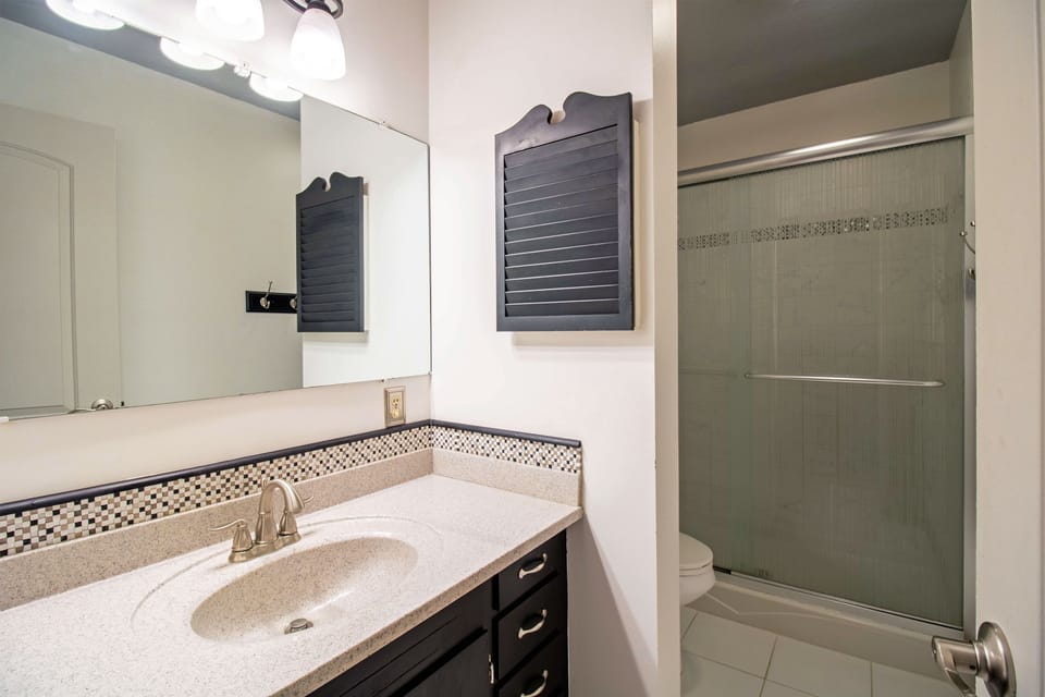 Private full bathroom with stand up shower