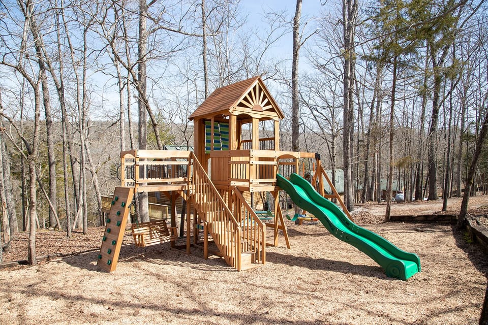 Playground right behind cabin